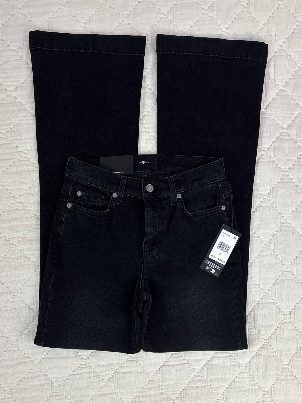 7 For All Mankind Dojo Tailorless Jeans Sz 25 NWT | High Rise Flare Jeans -